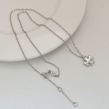 Tory Burch Logo Mother-of-Pearl Pendant Necklace