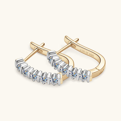 Moissanite Huggie Hoop Earrings
