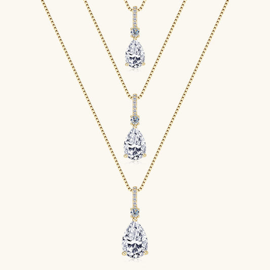 Moissanite Teardrop Pendant Necklace
