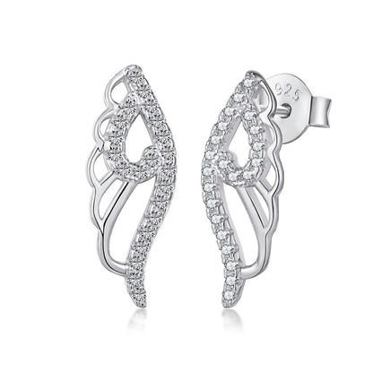 unique angel wing stud earrings