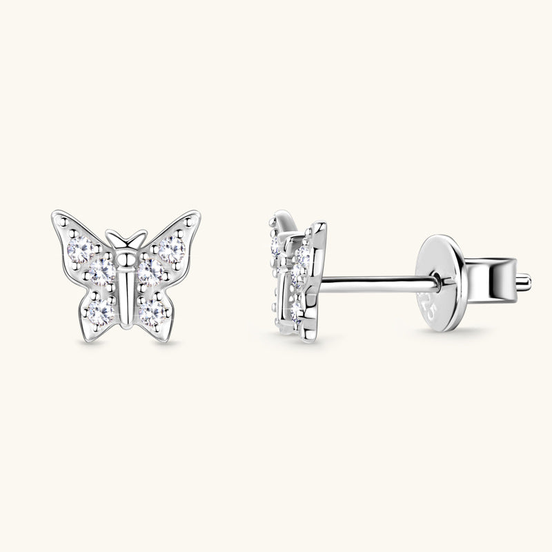 Sparkling Moissanite Butterfly Earrings
