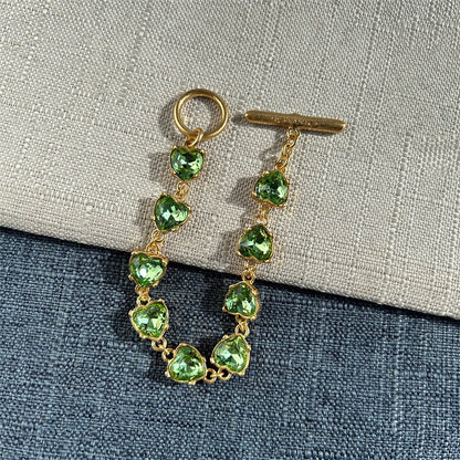 Oscar de la Renta Stylish Sparkling Crystal Heart Bracelet