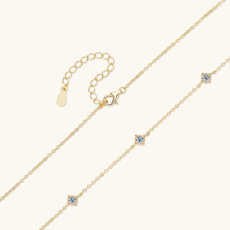 Sparkling Moissanite Dot Necklace