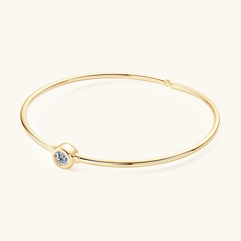 Solitaire Moissanite Bangle Bracelet