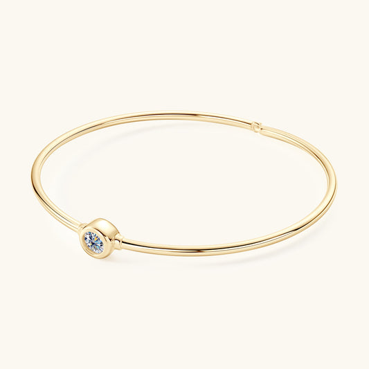Solitaire Moissanite Bangle Bracelet