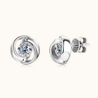Moissanite Swirl Stud Earrings