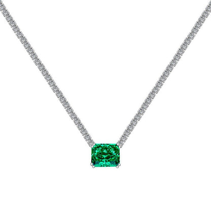 Rectangle 8A Cubic Zirconia Tennis Necklace