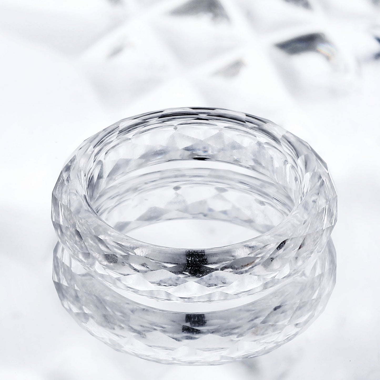 Lab Grown White Corundum Ring Hardness 9 | JIMMY JEWELRY