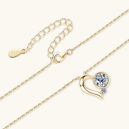 Moissanite Heart Pendant Necklace