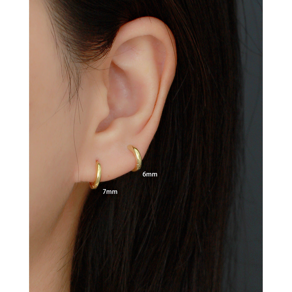 Minimalist Smooth-Finish Stackable S925 Silver Earrings