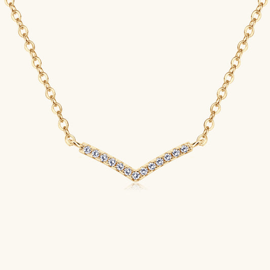 Sparkling Moissanite V Necklace