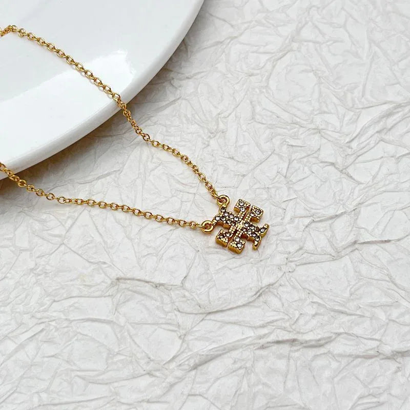 Tory Burch Sparkling Rhinestone Necklace - Elegant Metal Jewelry