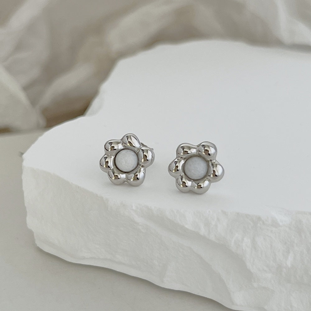 Personalized flower stud earrings