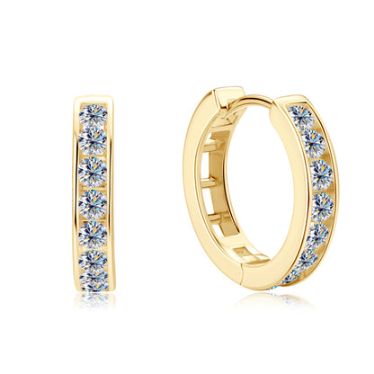 Moissanite Oval Hoop Earrings