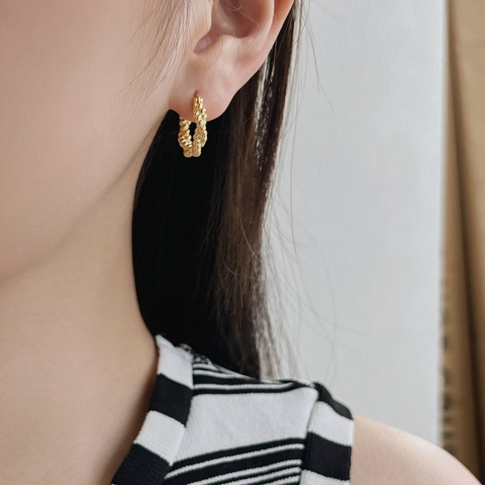 silver and gold hoop earrings