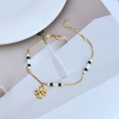 Tory Burch Vintage Enamel Logo Pendant Necklace/Bracelet