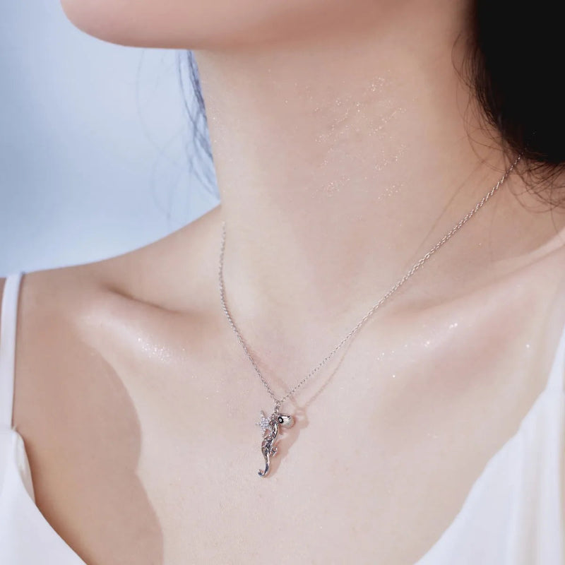 Dainty Seahorse with Pave Starfish

