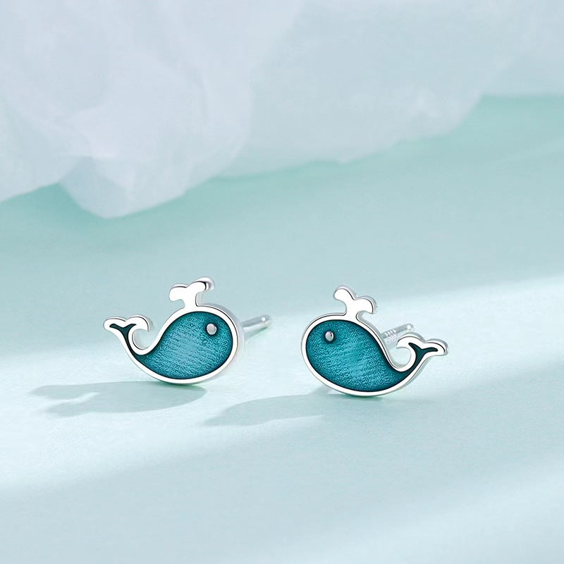 whale stud earrings