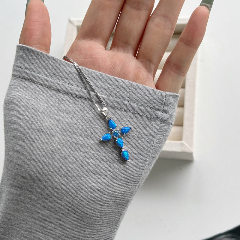 Bold and Beautiful Opal Cross Pendant