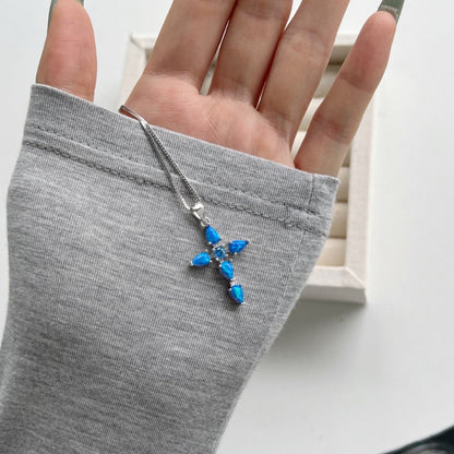 Bold and Beautiful Opal Cross Pendant