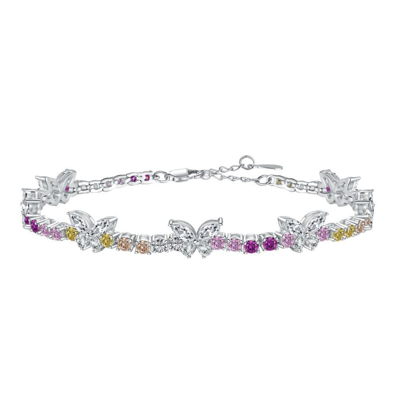 Delicate Butterfly & Round Stone Bracelet

