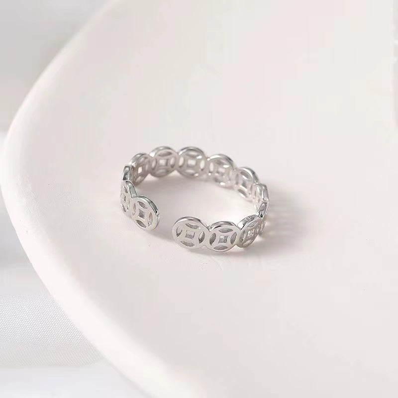Geometric Cutout Coin Ring

