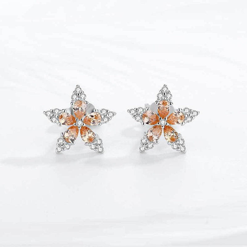 Sparkling Star Flower Earrings
