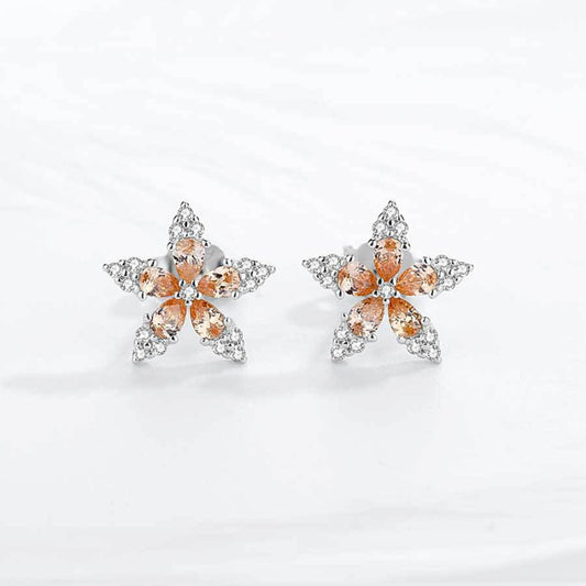 Sparkling Star Flower Earrings
