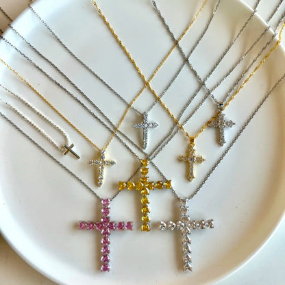 Lustrous Silver Filigree Cross Pendant

