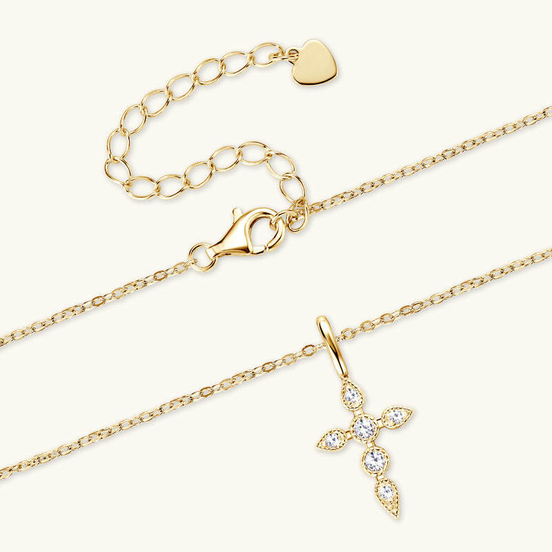 Brilliant Cut Moissanite Gold Cross (3ex)

