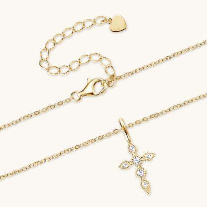 Brilliant Cut Moissanite Gold Cross (3ex)

