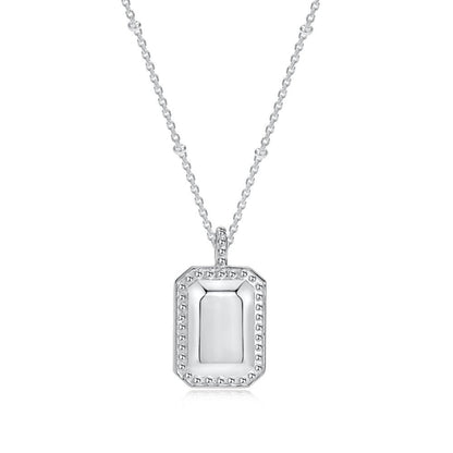 Beaded Edge Rectangular Necklace

