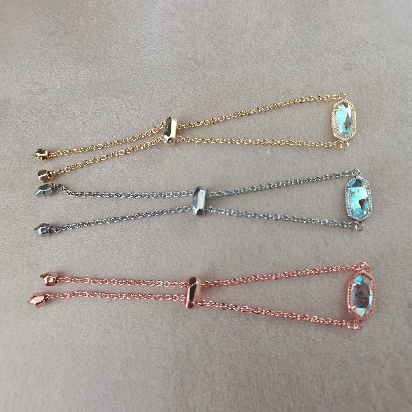 Teal and Green Stone Bracelets