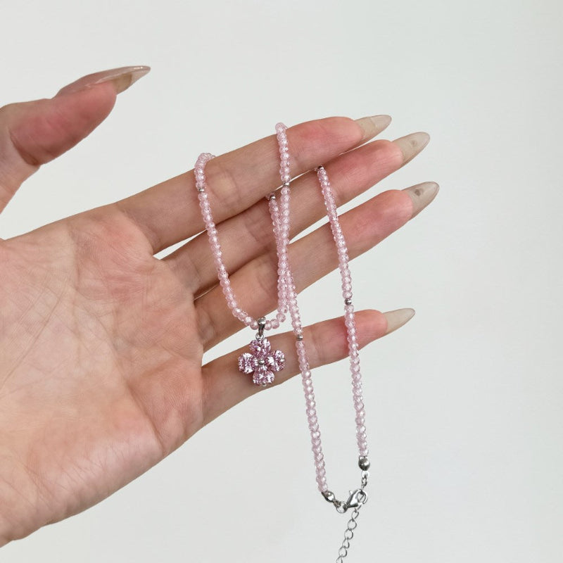 Rhodochrosite Clover Necklace