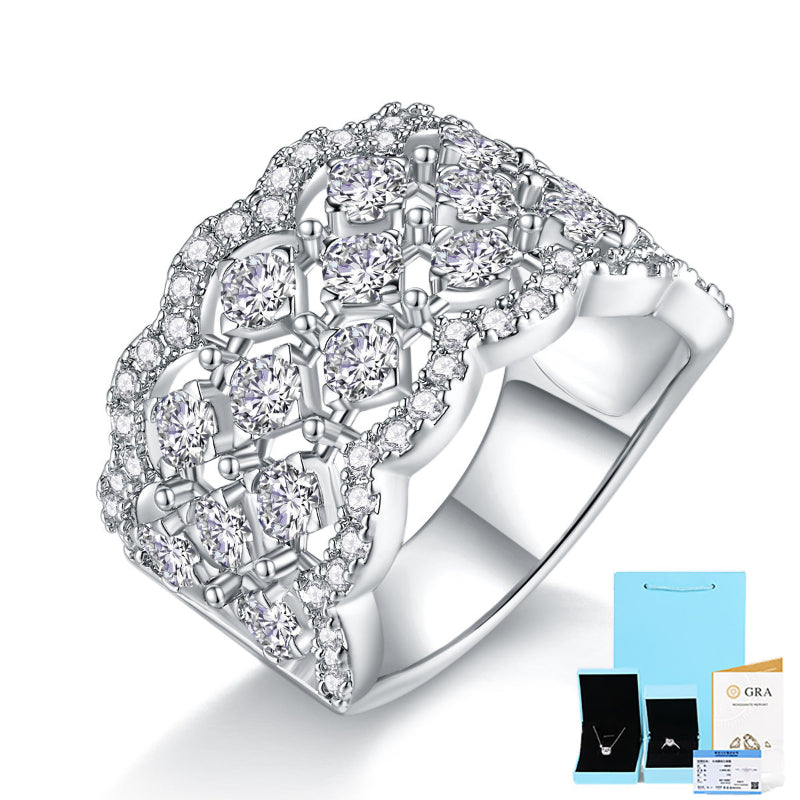 Bold Moissanite Sterling Silver Cocktail Ring

