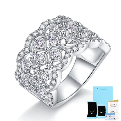 Bold Moissanite Sterling Silver Cocktail Ring

