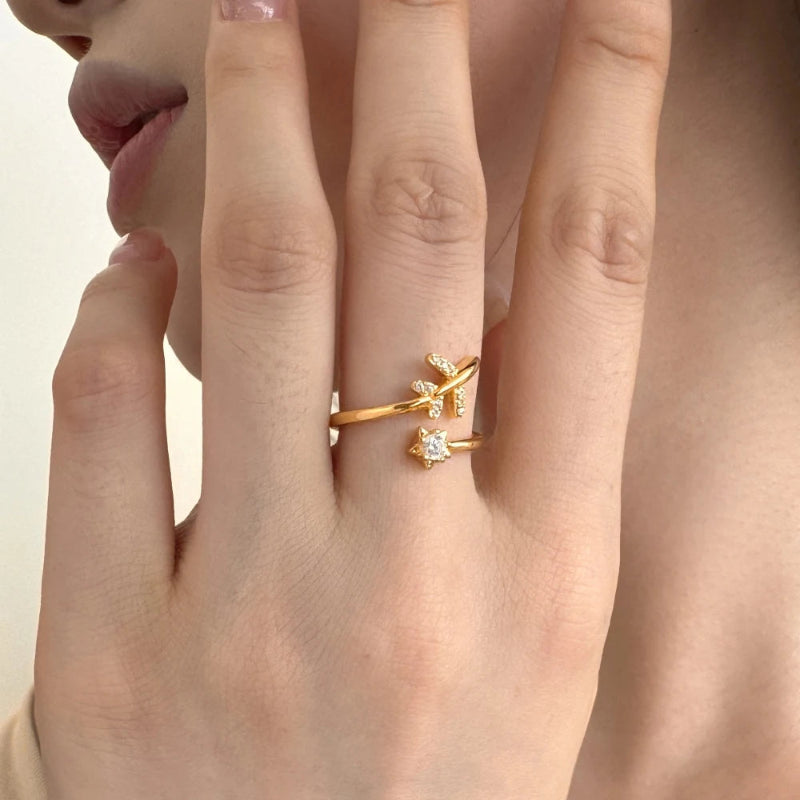 Elegant Airplane Bypass Ring

