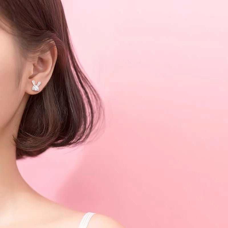Crystal Rabbit Face Earrings

