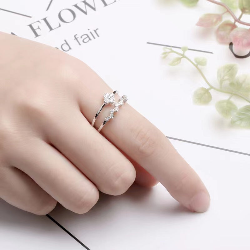 zirconia flwoer rings for women