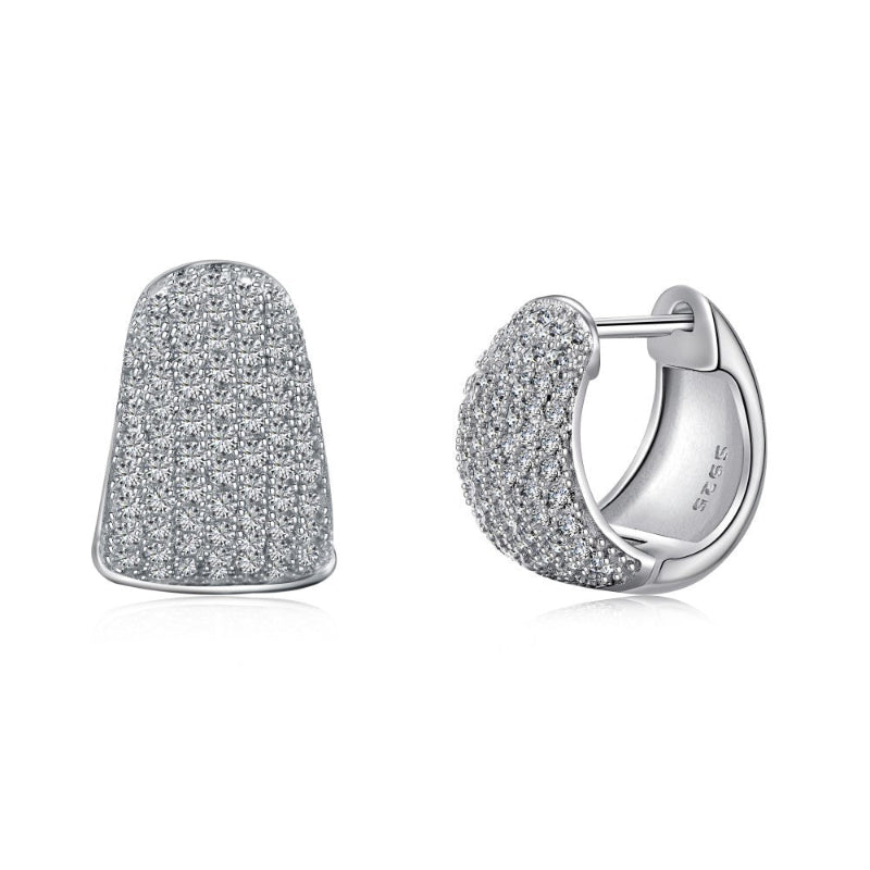 Sparkling Crystal Half-Hoop Earrings

