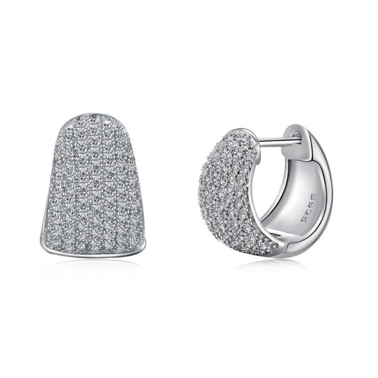 Sparkling Crystal Half-Hoop Earrings

