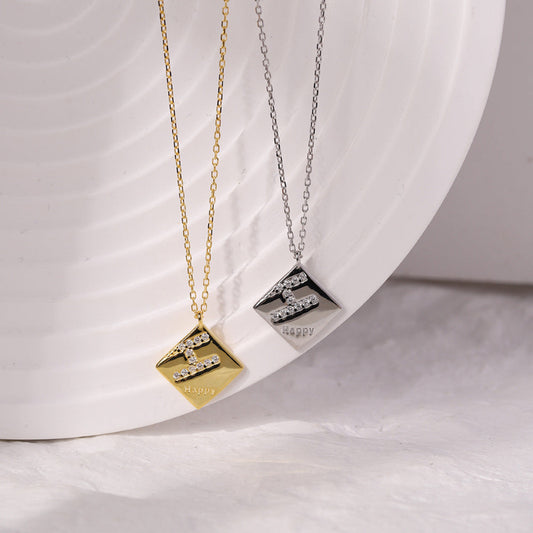 Diamond Shape Initial "H" Necklace

