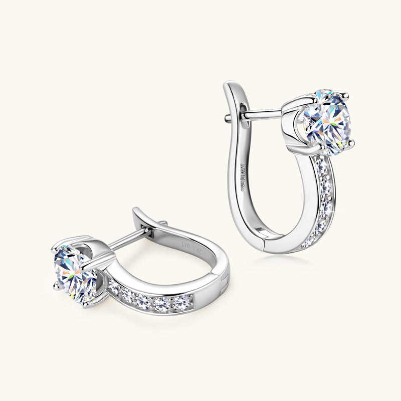 1 Carat Moissanite Huggie Hoops