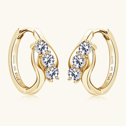 925 Sterling Silver Moissanite Dome Studs (Gold Finish)

