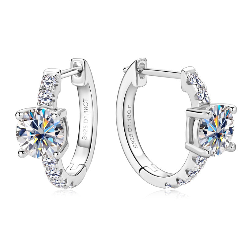 Brilliant Cut Moissanite Hoops