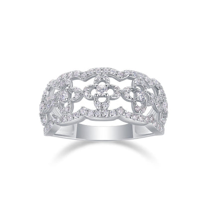 Contemporary Floral Moissanite Band

