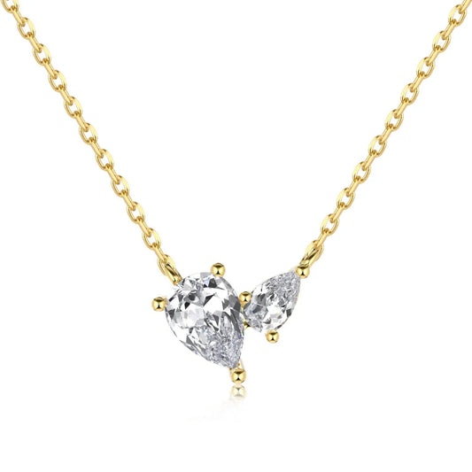 Pear-Shaped CZ Pendant Necklace