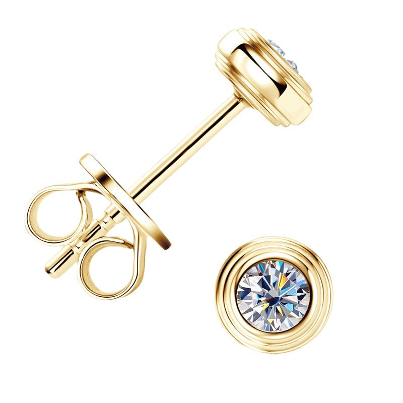 Durable 925 Silver Moissanite Bezel Earrings

