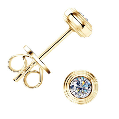 Durable 925 Silver Moissanite Bezel Earrings

