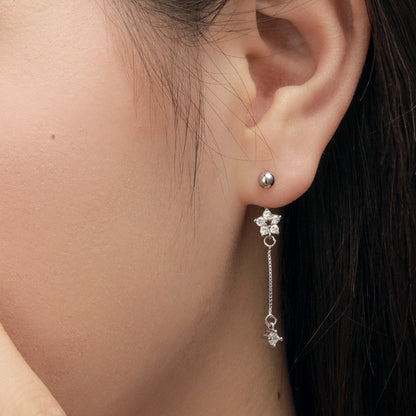 Delicate Flower and Chain Earrings

